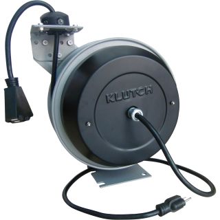Klutch Retractable Cord Reel — 50-ft., 15 Amp, 12/3 Capacity, Includes Cord  Cord Reels
