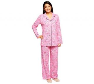 Carole Hochman Novelty Notch Collar 2 Piece Pajama Set —