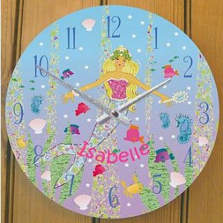 mermaid clock by cute clocks