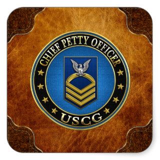 [500] CG Chief Petty Officer (CPO) Square Stickers