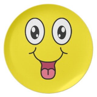 Happy Cartoon Smiley Face Party Plates