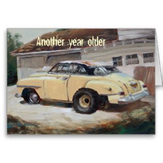 Old Yellow Car Greeting Cards