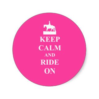 Keep calm & ride on (pink) stickers