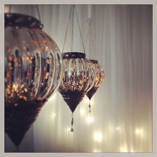 silver glass hanging tea light holder by made with love designs ltd