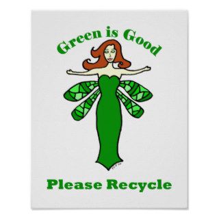 Green Fairy Recycle Poster