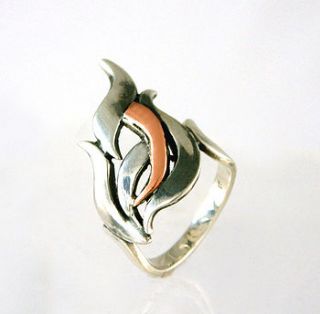 silver and copper flame ring by charlotte cornelius jewellery design