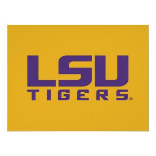 Purple LSU Tigers Logo Print