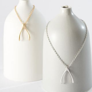 large wishbone necklaces by simply suzy q
