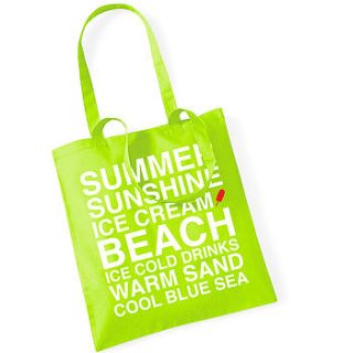 summer beach cotton tote bag by megan claire