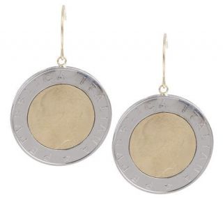 500 Lire Coin Earrings, 14K Gold —