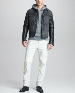 Rag & Bone Chelsea Lightweight Puffer Jacket, Striped Perfect Tee & RB15X Charing Jeans