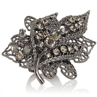 Margaret Rowe L.A. "Deco Brilliant" Crystal Leaf Design Ring