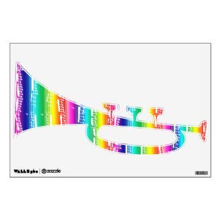 rainbow music pattern wall decal
