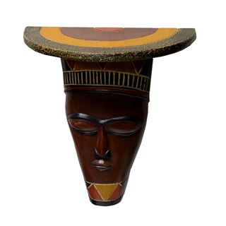 Hand finished Mask Wall Sconce (Ghana) Wall Hangings