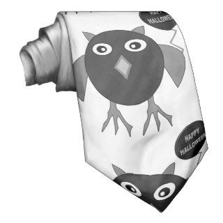 Creepy Halloween Party Owl Tie