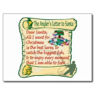 Fishing Sport Funny Anglers Letter To Santa Postcard