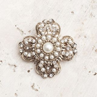 elsa vintage diamante brooch by bloom boutique