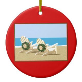 Beach Chairs & Wreaths Christmas Ornament