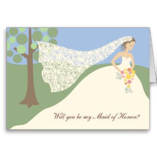 Outdoor wedding bride gift card or invitation