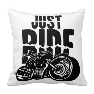 Just Ride Motorcycle Design Throw Pillow