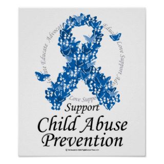 Child Abuse Ribbon of Butterflies Print