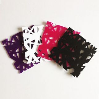 pack of four criss cross coasters by kirsty shaw
