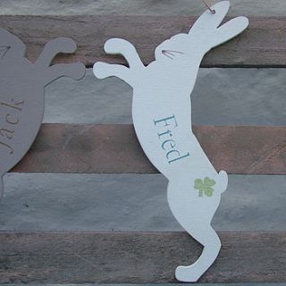 personalised boxing hares decoration by seahorse