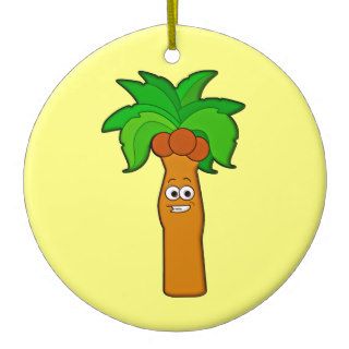 Cartoon Coconut Palm Tree Dude Ornaments