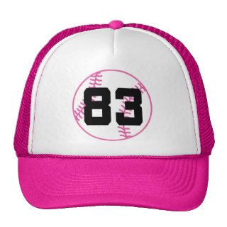 Softball Player Uniform Number 83 Gift Mesh Hat