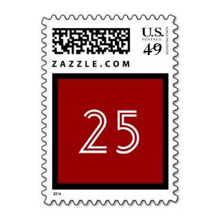 25th Anniversary Colorful Striped Number Stamps