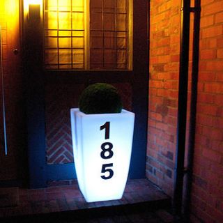 outdoor planter with house number light by jusi colour