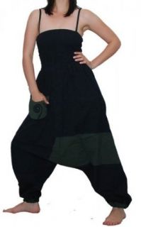Hosenoverall Haremshose in schwarz Hippie Goa Psy Catsuit Hosenkleid, Size/Gre34 36 Bekleidung
