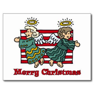 Merry Christmas Two Angels Postcards