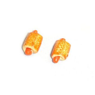 miniature sausage roll earrings by hannah makes things