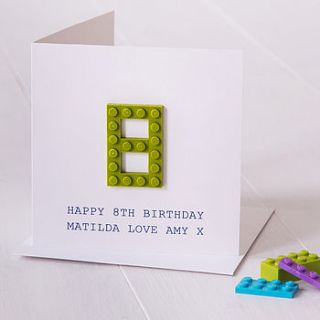 personalised building block birthday age card by twenty seven
