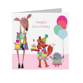 sparkly woodland party card by square card co