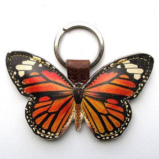 leather monarch butterfly key ring by tovi sorga