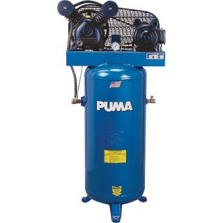 Puma Belt-Drive Stationary Vertical Air Compressor — 60-Gallon Vertical, 3 HP, 12 CFM, Model# PK6060V  10   20 CFM Air Compressors