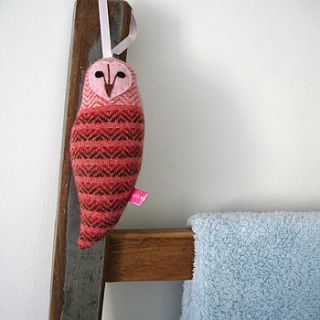 handwoven lavender barn owl decoration by sally weatherill