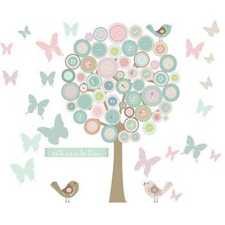 button tree and butterflies wallsticker by littleprints