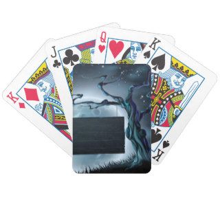 Halloween Wooden Sign Background Playing Cards