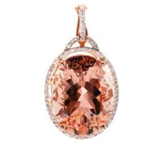 Premier 16.00 ct Morganite & Diamond Pendant, 14K —