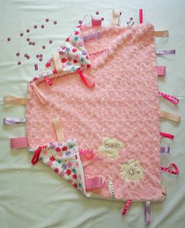 personalised taggie blanket by lola smith designs