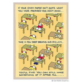 exam paper good luck card by cat rabbit graphics