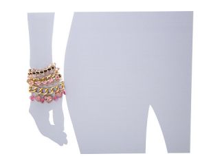 Betsey Johnson Iconic Pinkalicious Multi Row Heart Toggle Bracelet Fuchsia