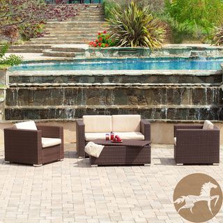 Christopher Knight Home Murano PE Wicker Outdoor 4 piece Sofa Set Christopher Knight Home Sofas, Chairs & Sectionals