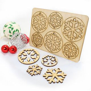 12 laser cut snowflake christmas decorations by cleancut wood