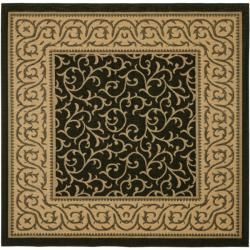 Black/ Natural Indoor Outdoor Rug (67 Square)