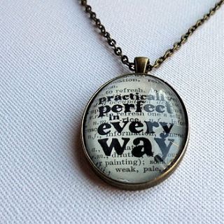 practically perfect quote pendant by bookishly
