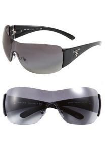 Prada 'Logo' Rimless Shield Sunglasses